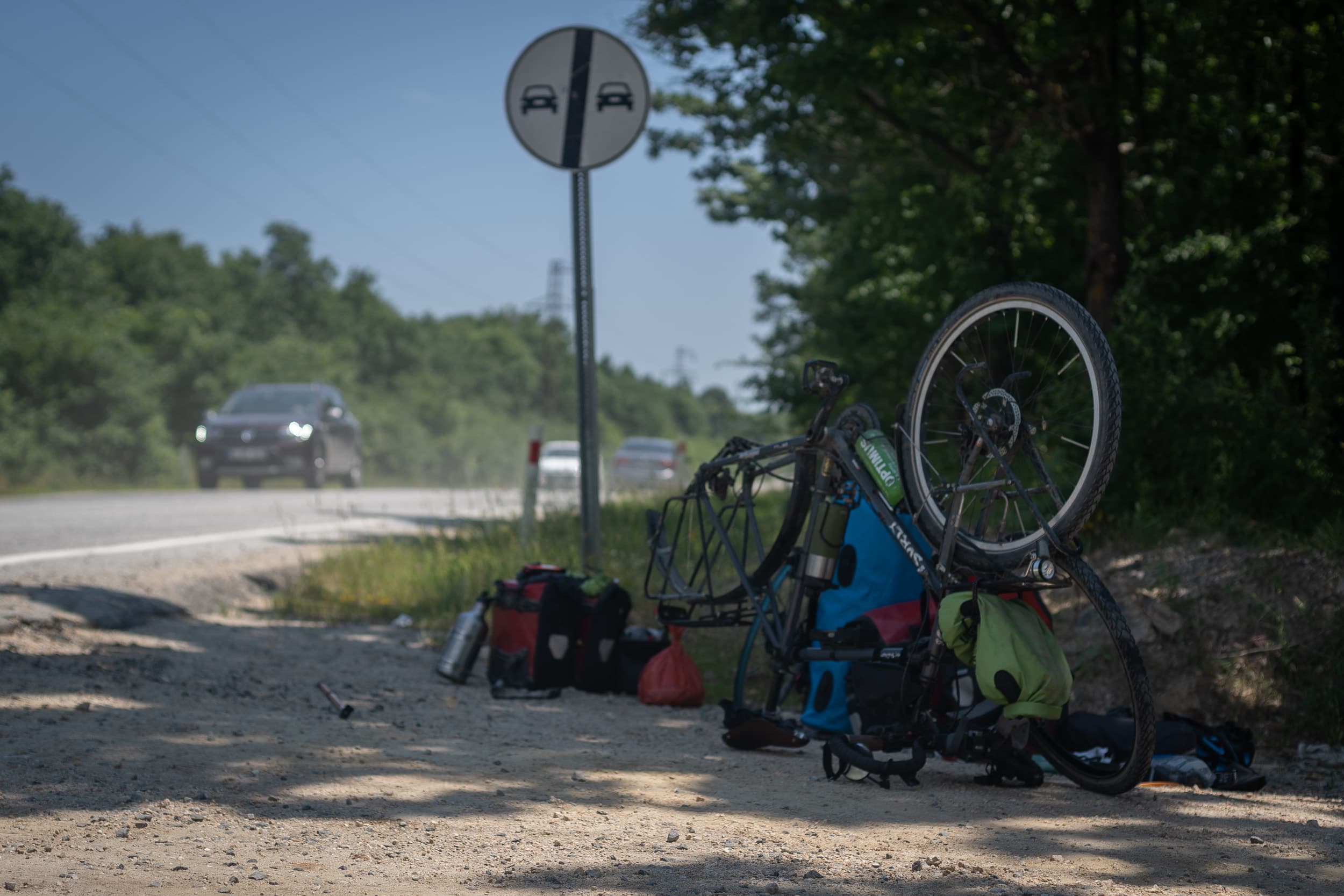 bicycle touring turkey first flat