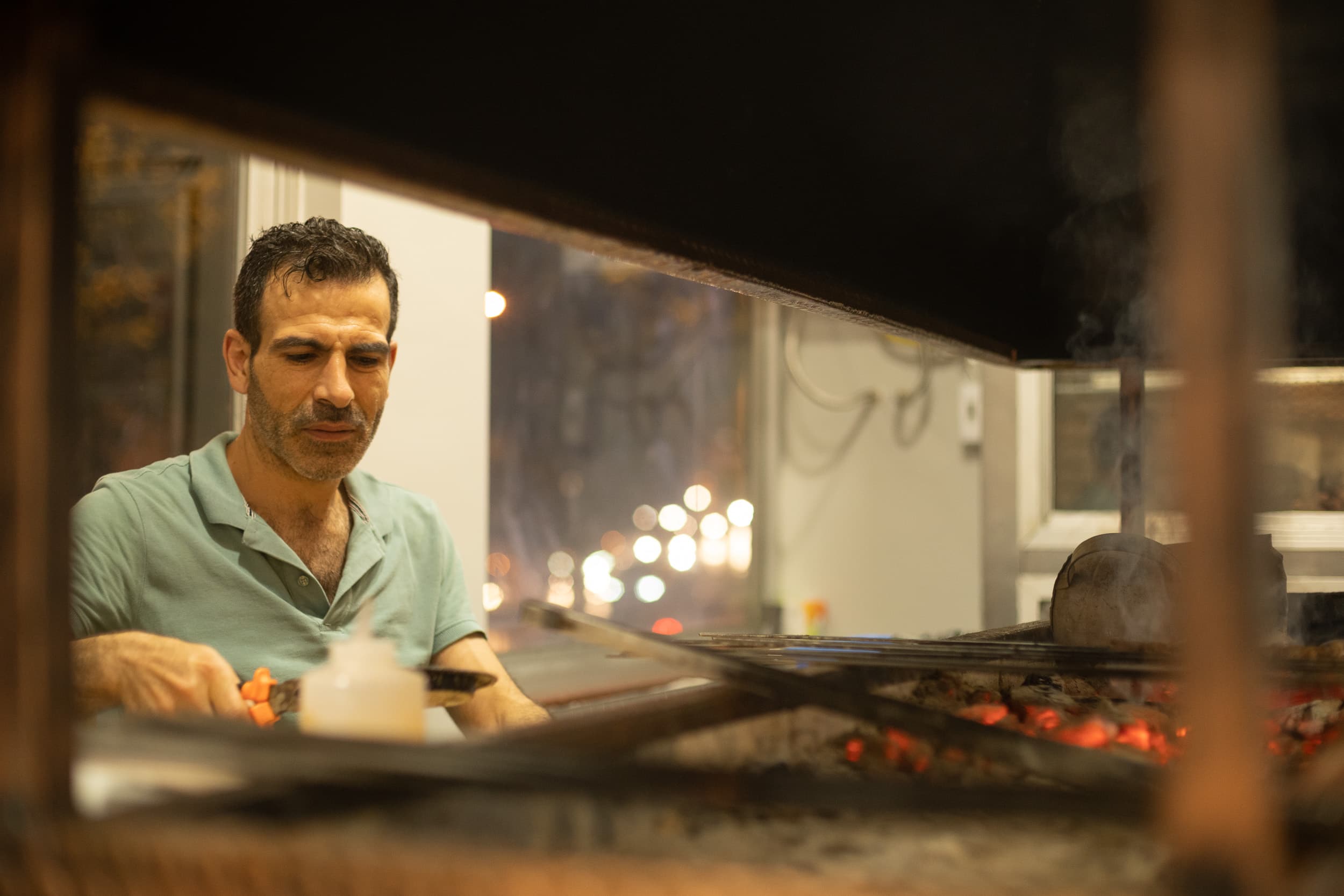 turkish man making bbq Istanbul