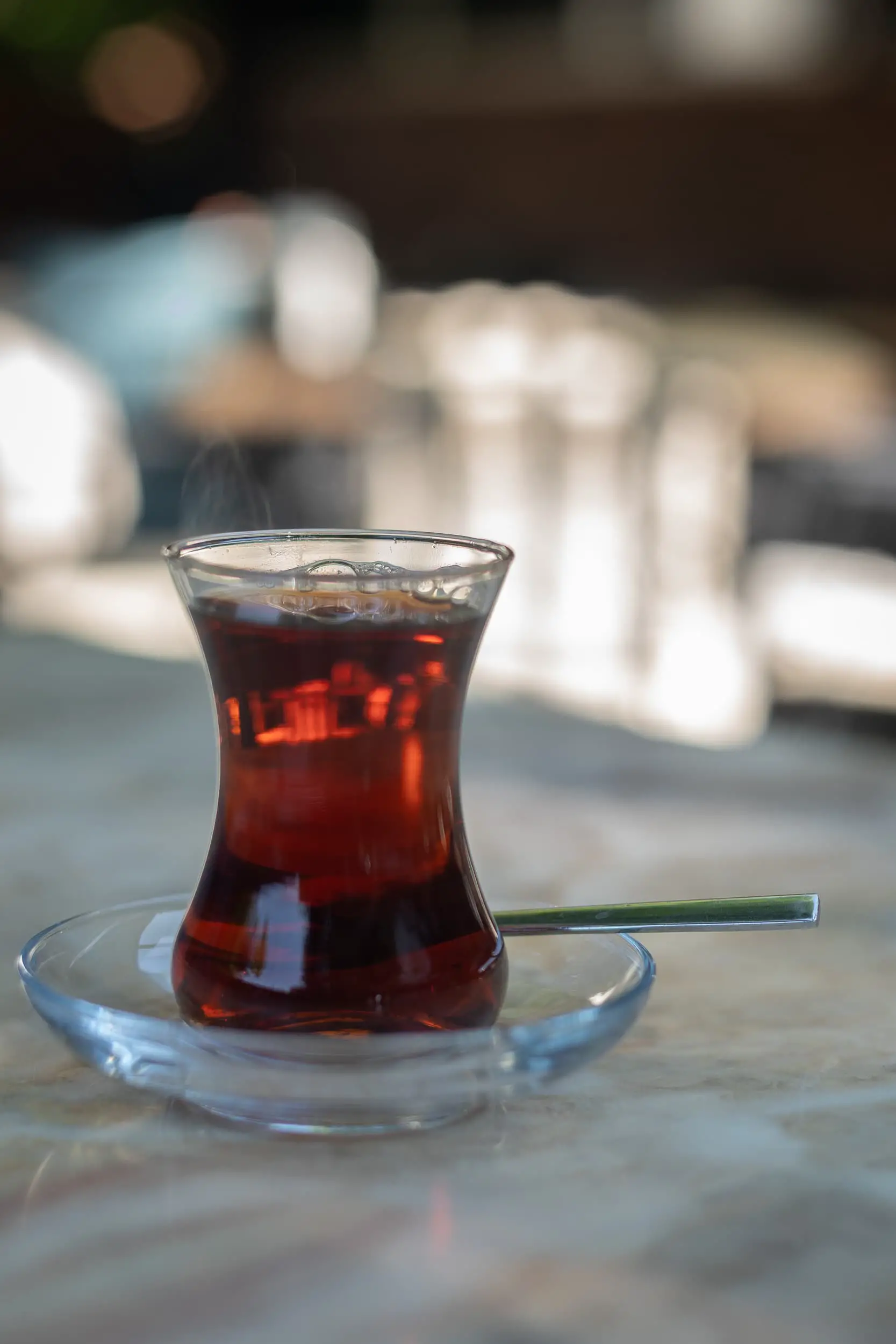 a glass of turkish tea