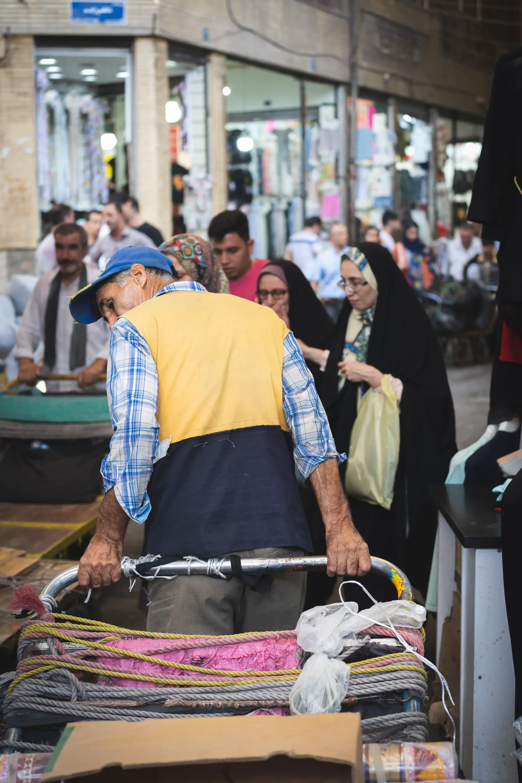 worker at Tehran grand Bazaar