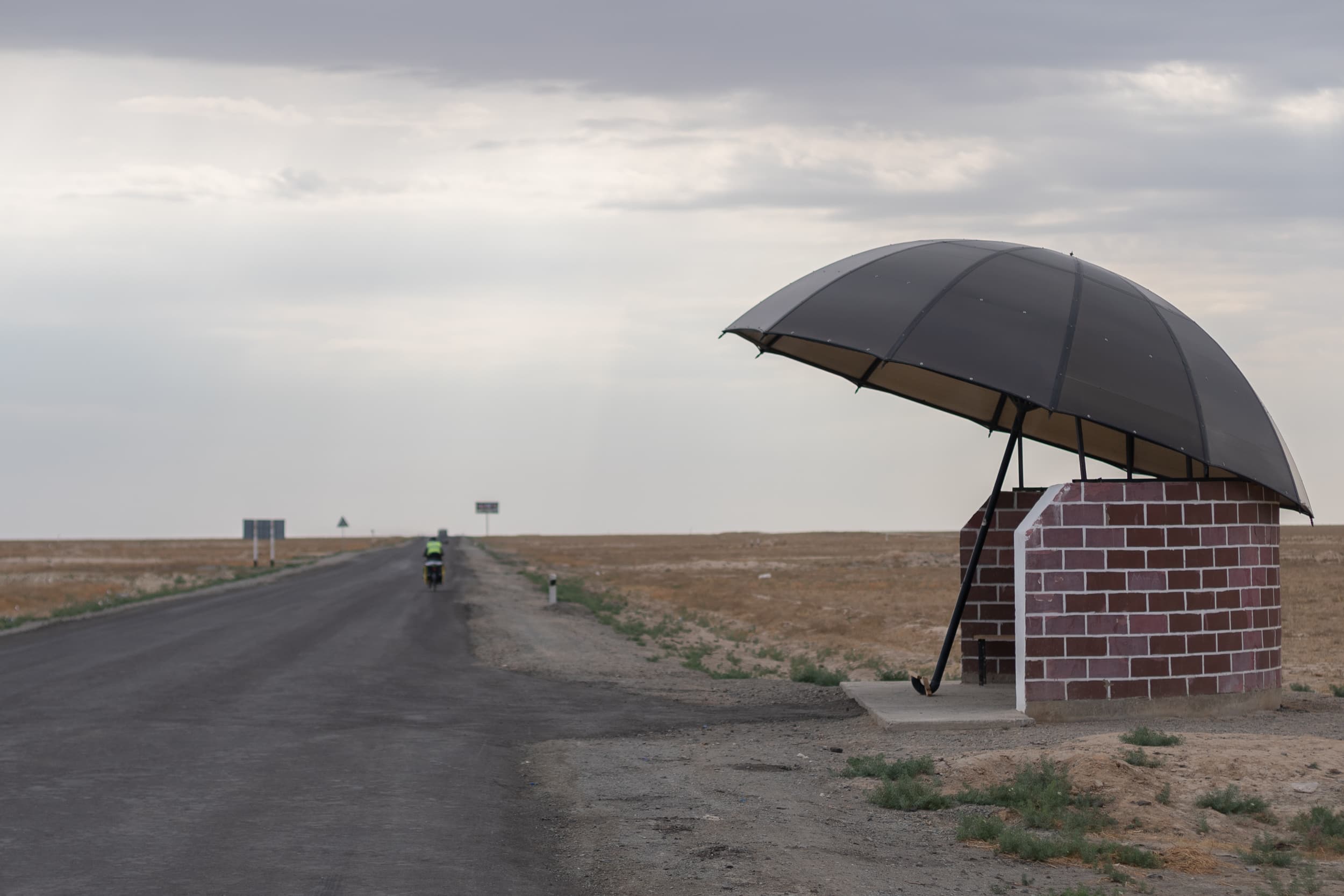 Bus stop in Uzbekistan