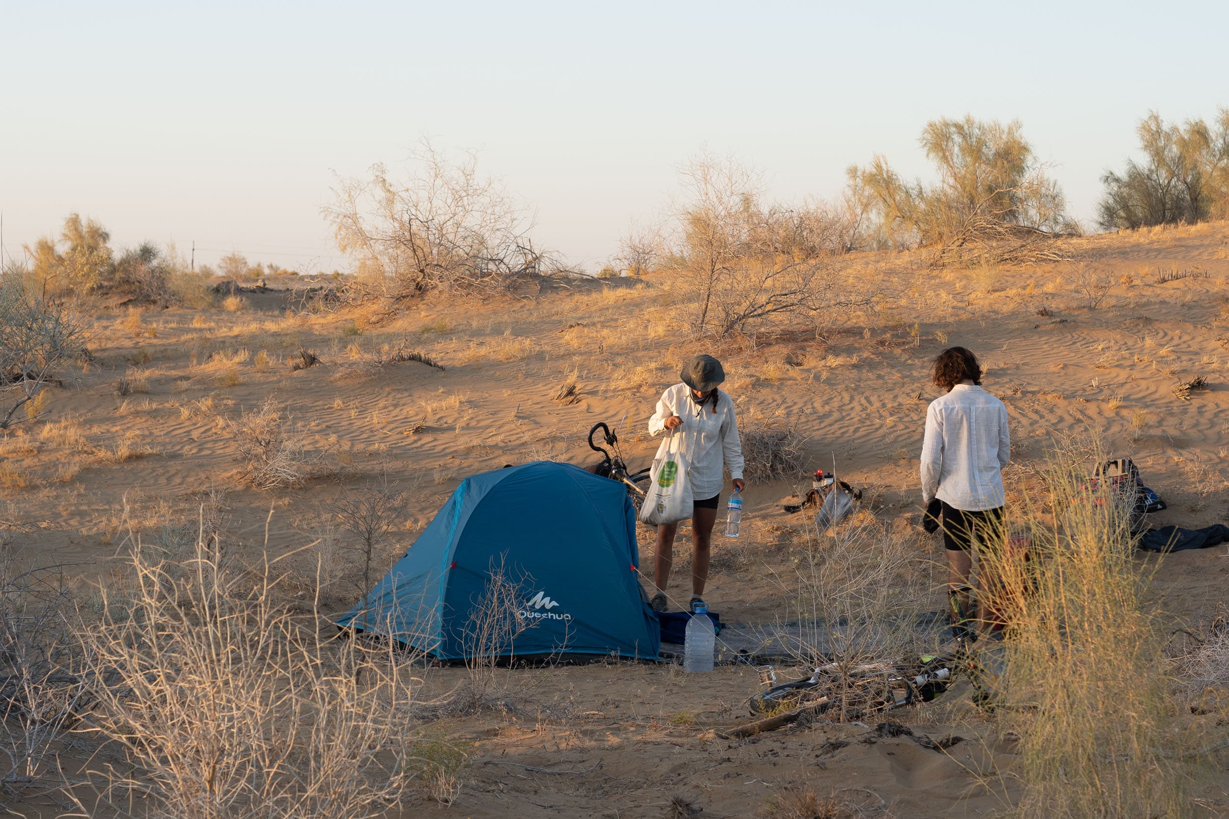 camping in the desert