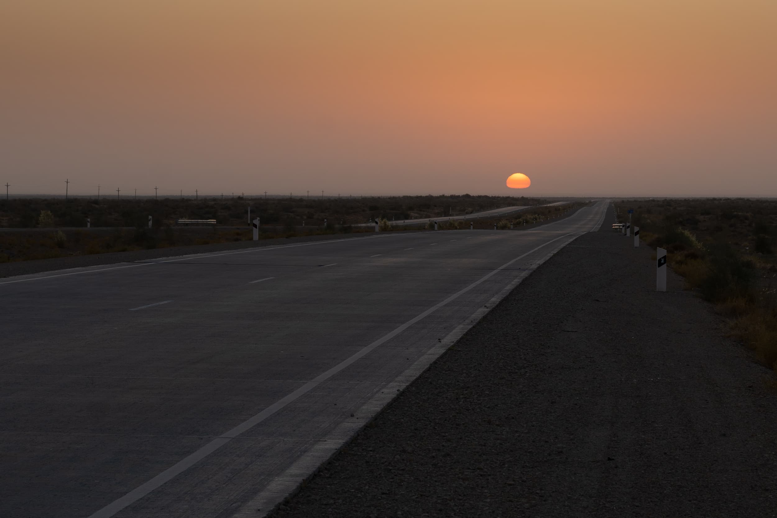 flat desert sunrise