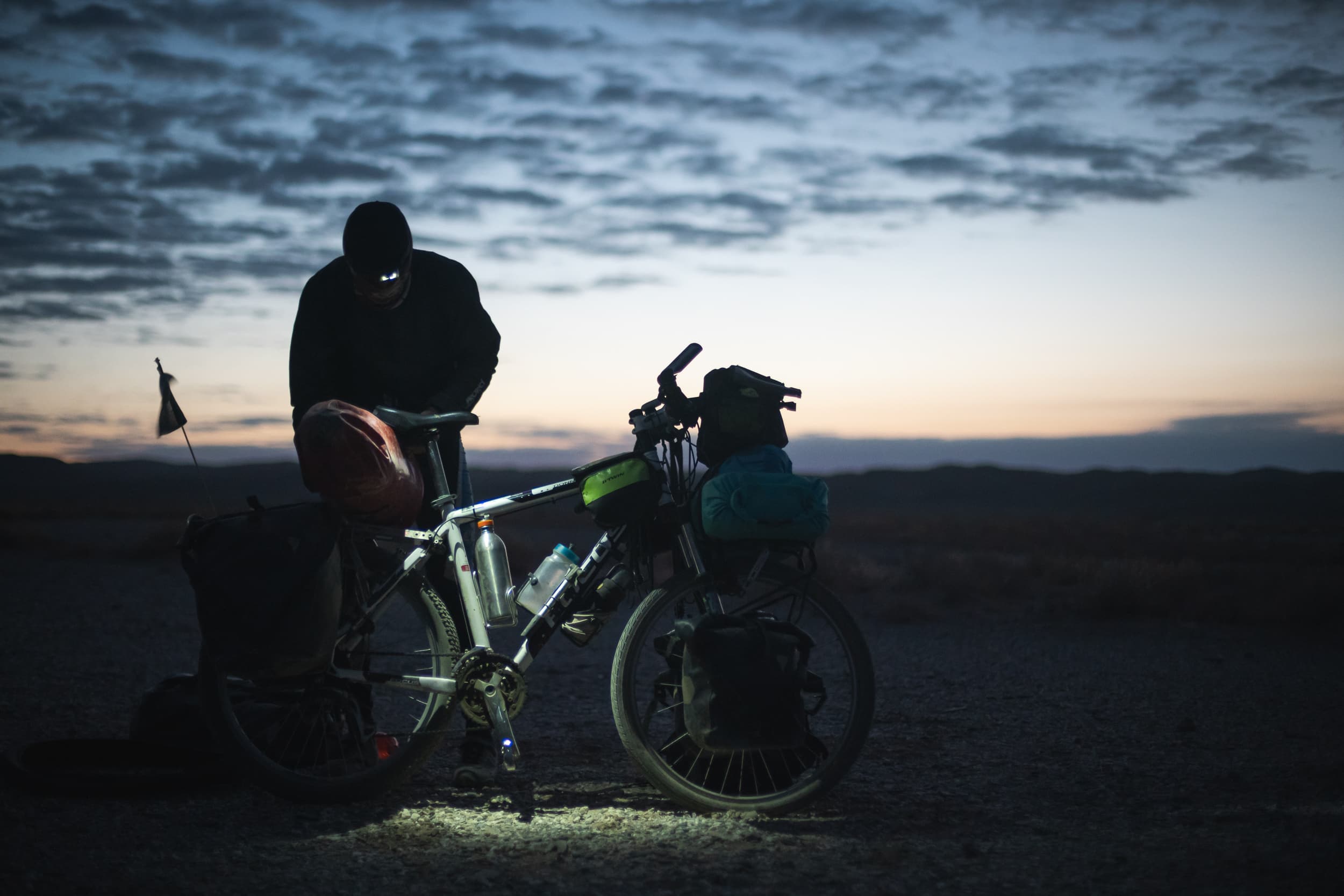 packing the bikes before sunrise