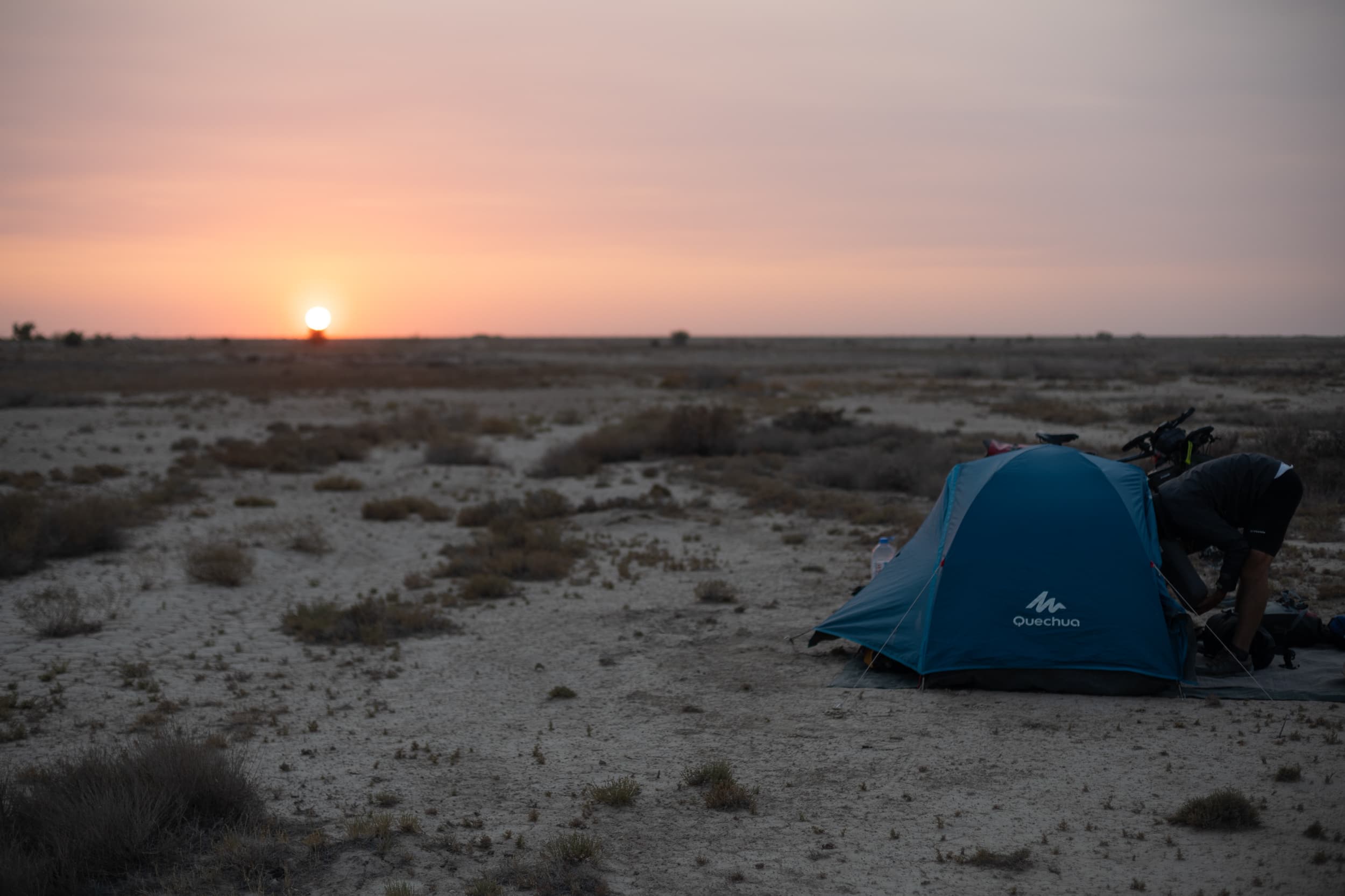 sleeping in the desert