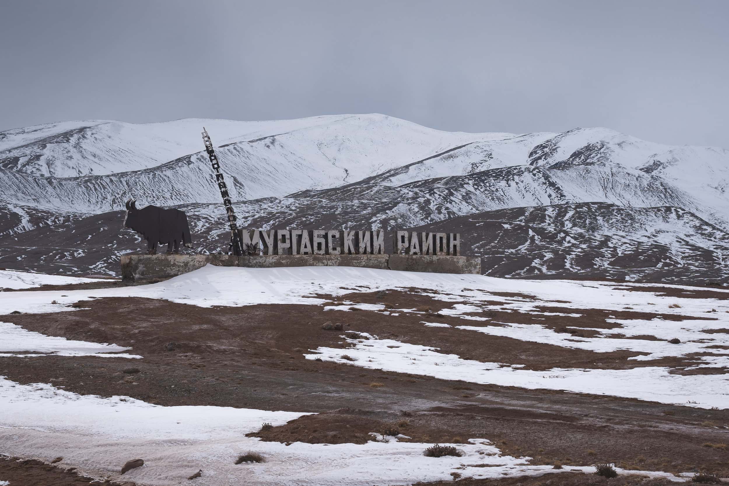 On top of the pass Pamir Highway