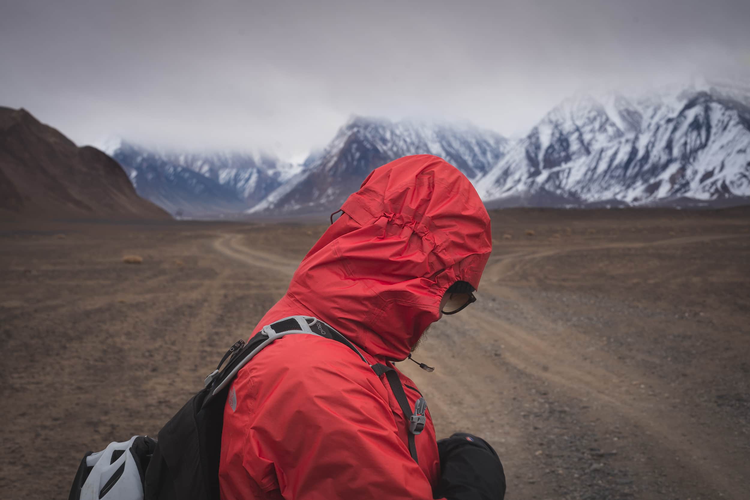 Andrew cycling the Pamir Plateau