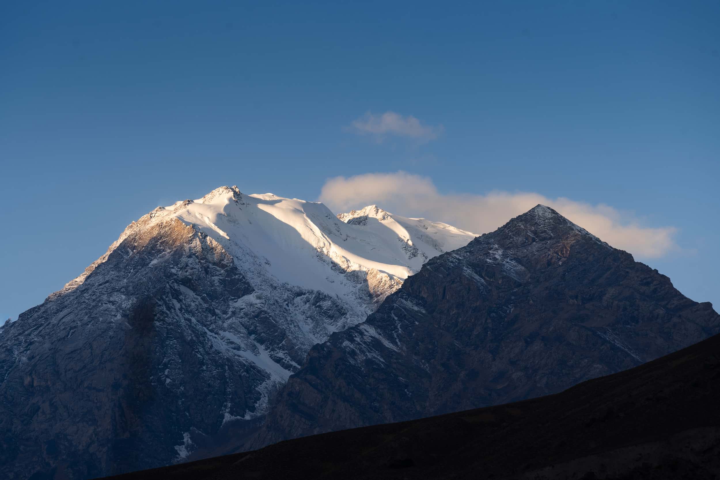 High snow covered Pamir Mountains