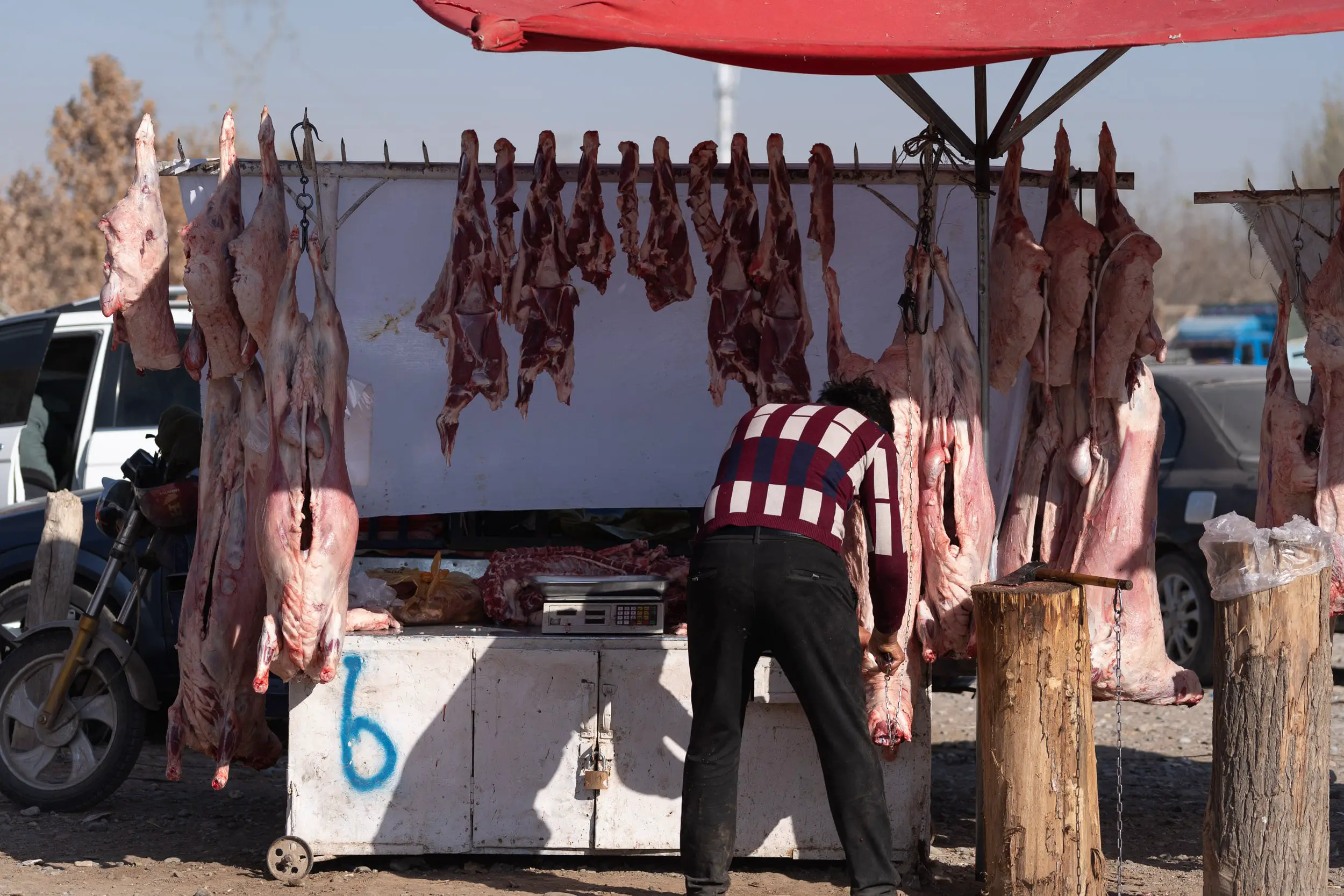 meat seller Kashgar market