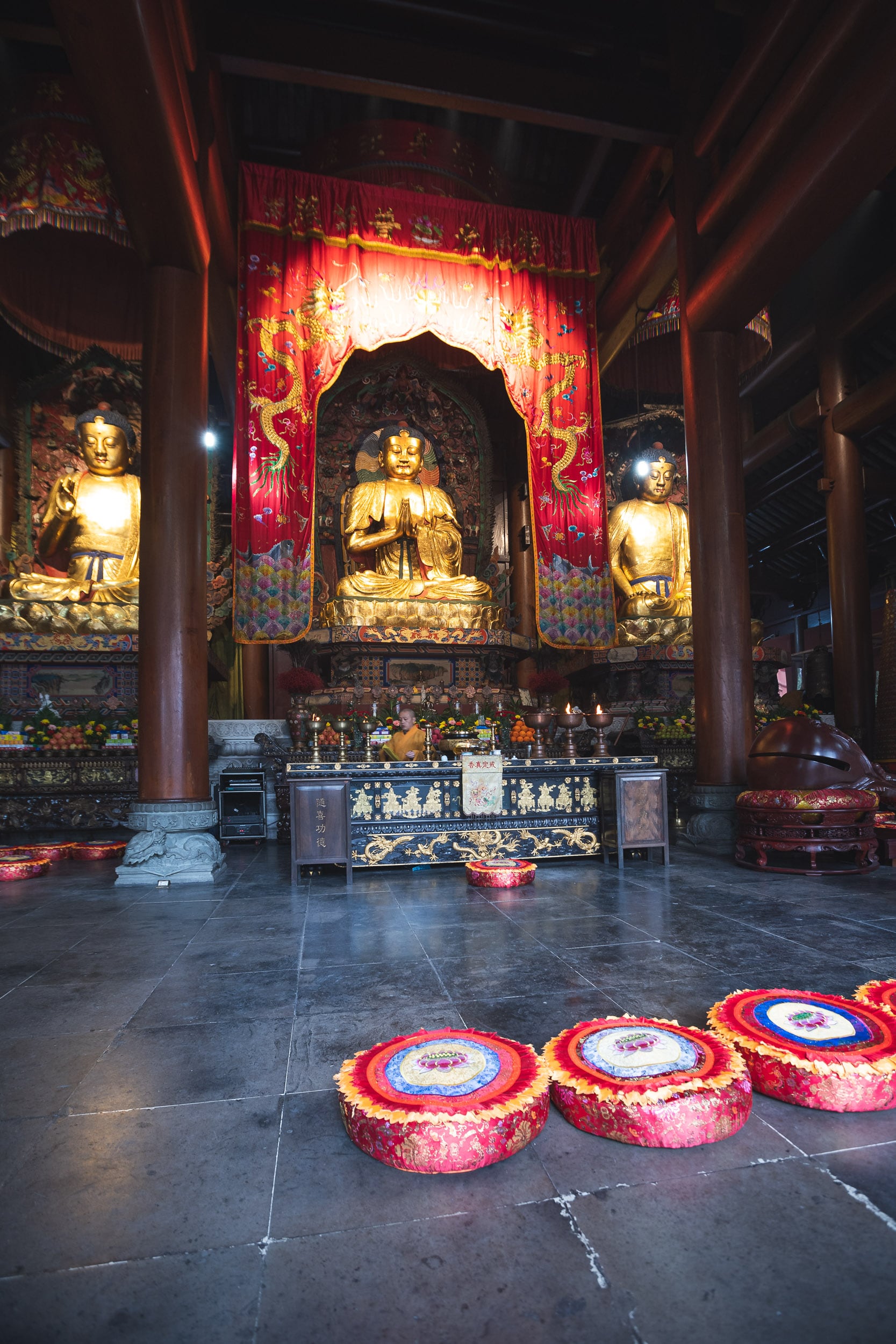 Buddhist temple interior China